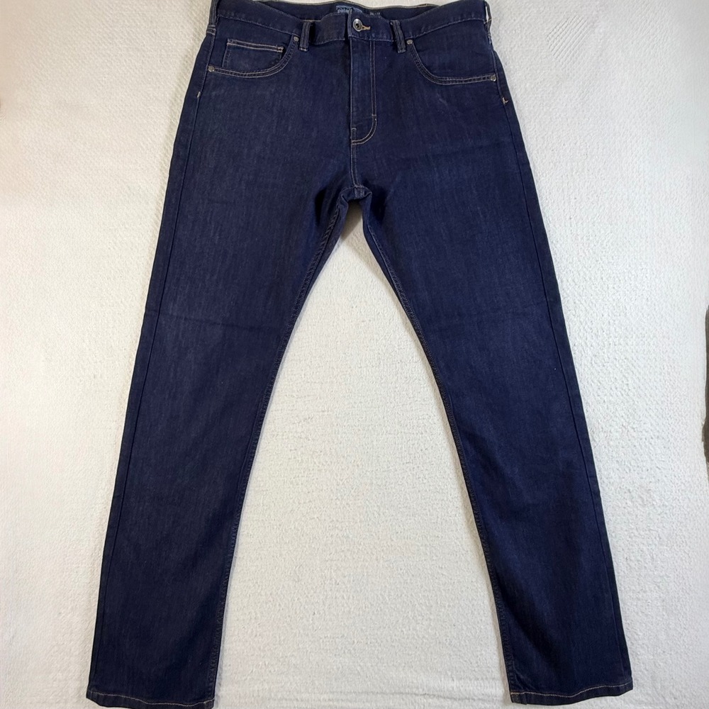 Patagonia Straight Fit Jeans Mens 36x32 Organic Cotton Stretch Dark Wash Indigo - Picture 2 of 12